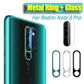 เหมาะสำหรับ Xiaomi Mi Redmi Note 8 Pro โลหะ กระจกนิรภัยป้องกันเลนส์กล้องและแหวน