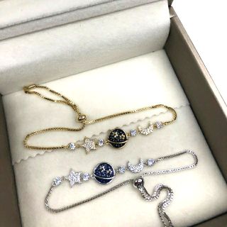 🌙🪐🌕new collection[พร้อมส่ง]สร้อยข้อมือกาแลคซี่ เพชรcz งานหุ้มทองคำขาว งานจริงดี งานละเอียดสวยมากๆค่า 🪐ขนาดปรับได้ค่ะ