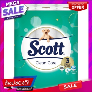 สก๊อตต์คลีนแคร์กระดาษชำระหนา 3ชั้น แพค 24ม้วน Scott Clean Care Thick Toilet Paper 3 Ply Pack 24 Rolls