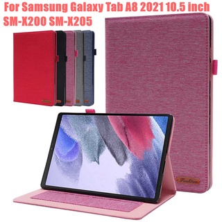 เคสแท็บเล็ต หนัง PU 10.5 นิ้ว พร้อมช่องใส่บัตร สําหรับ Samsung Galaxy Tab A8 2021 SM-X200 SM-X205