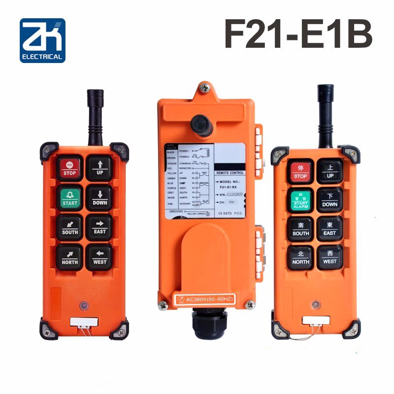 Industrial remote controller switches Hoist Crane Control Lift Crane 1 transmitter + 1 receiver F21-E1B 220V 380V 110V 12V