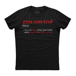 ขายดี เสื้อยืดลําลอง แขนสั้น พิมพ์ลาย Gun Con.trol Noun สีดํา สําหรับผู้ชาย NMfooc78BIdamg62Size S-5XL