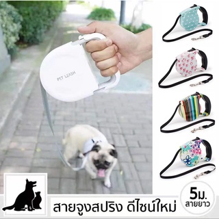 My Paws สายจูงสุนัข ความยาว 3ม./5ม. สายจูงสัตว์เลี้ยง ปรับความยาวได้ พับเก็บได้ง่าย ใช้สะดวก มีระบบเบรคอัตโนมัติ