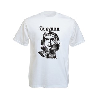 เสื้อยืดราสต้า Tee-Shirt White Che Guevara Portrait เสื้อยืดคอกลมสีดำสกรีนลายรวม Rastaman สีขาวดำสุดเท่