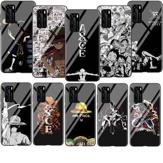 เคสโทรศัพท์ซิลิโคน TPU แบบนิ่ม ลาย SL35 อนิเมะ One Piece Luffy สีดํา สําหรับ Huawei P40 Lite Nova 5T 7i 6 7 SE Pro Honor 20