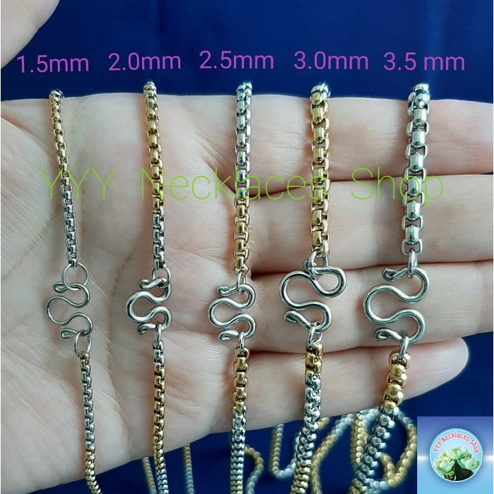 สร้อยคอสแตนเลสแท้ สินค้าไทย 2กษัตริย์ ลายบล็อค สร้อยคอห้อยพระ ผู้ชาย ผู้หญิง ไม่ลอก ไม่ดำ SL10.168