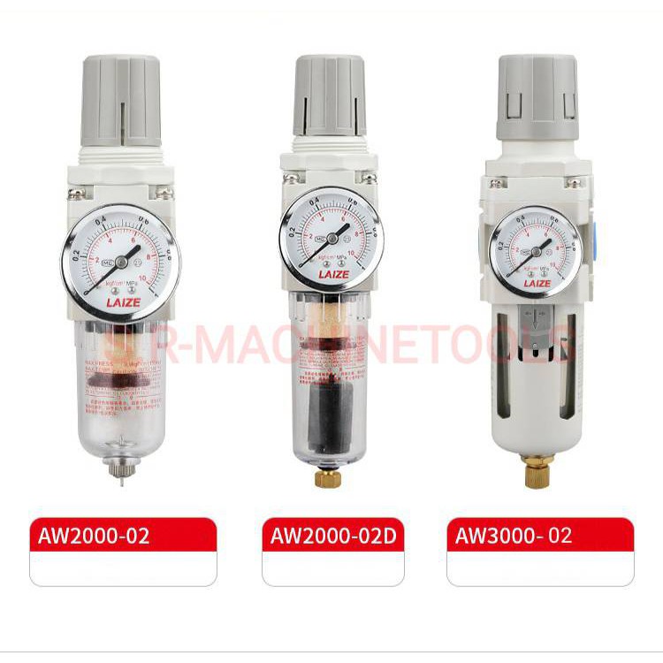 ตัวดักน้ำแบบออโต้ ชุดกรองลมเกลียว 1/4 ตัวกรองลมดักน้ำเเละปรับลม รุ่น AW2000-02 , AW3000-02