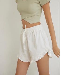 AHP005 Ruffle shorts กางเกงขาสั้นผ้าลูกฟูกดีเทลแต่งระบายขอบ