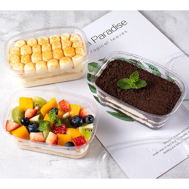 กล่องใส่ขนม PET กล่องใส+ฝา (W092/300ml./20/50ชุด)