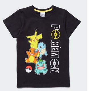 เสื้อยืดโปเกม่อน นำเข้าจากอังกฤษ :Kids Black Pokémon T-Shirt