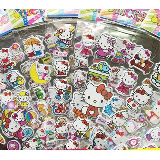 Sticker 3D ลายคิตตี้ ลาย peppa pig สติ๊กเกอร์นูน สติ๊กเกอร์การ์ตูน สติ๊กเกอร์peppa pig  สติ๊กเกอร์Kitty