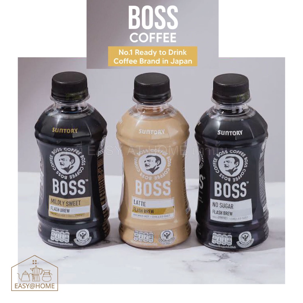 พร้อมส่ง!! BOSS COFFEE by Suntory บอส คอฟฟี่ 230ml กาแฟพร้อมดื่ม กาแฟขวด กาแฟดำ เก็บติดตู้เย็น พร้อม