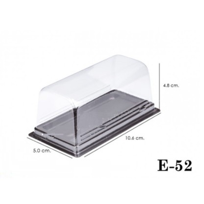 E52 กล่องพลาสติกฐานสีน้ำตาล แพค50ชุด