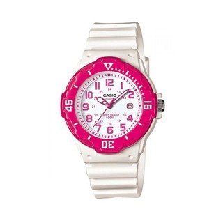 Casio นาฬิกาข้อมือผู้หญิง สีขาว/ชมพู  สายเรซิ่น รุ่น LRW-200H,LRW-200H-4B,LRW-200H-4BVDF