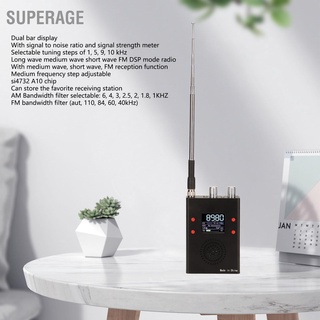 Superage วิทยุ Fm 150Khz‐30Mhz Dsp คลื่นสั้น ขนาดกลาง พร้อมเสาอากาศลําโพง สําหรับบ้าน กลางแจ้ง