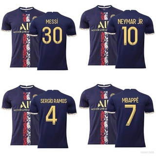 เสื้อกีฬาแขนสั้น ลายทีมชาติฟุตบอล Messi Neymar Mbappe Ramos 2022-2023 ชุดเหย้า