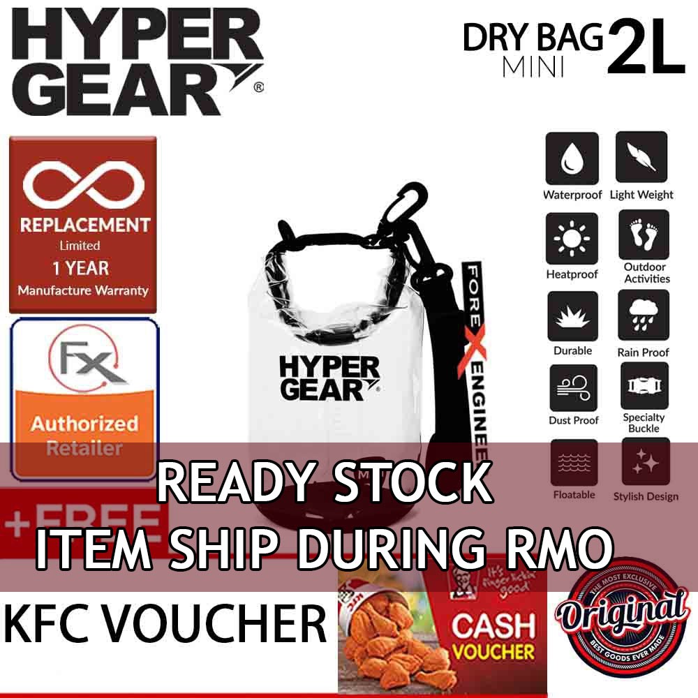 HyperGear Dry Bag Mini 2L ( แบบใส ) + ฟรี Voucher KFC Cash 1 ชิ้น + รับประกัน 1 ปี