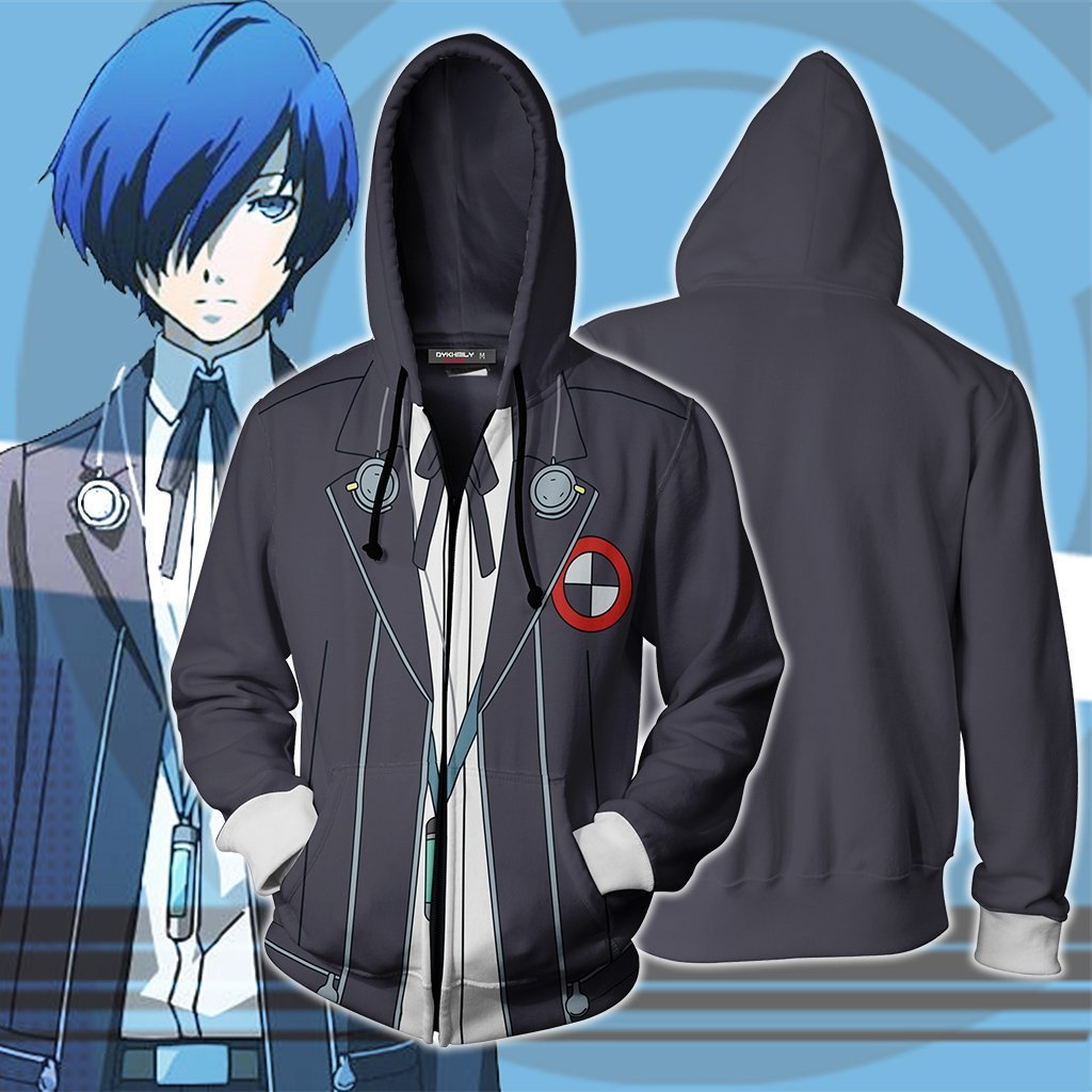 Persona 3 Zipper Hoodie Anime Coat 3D พิมพ์แจ็คเก็ต Outerwear