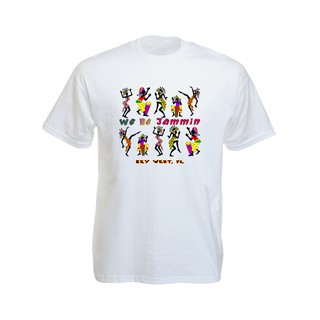 เสื้อยืดราสต้า Tee-Shirt We Be Jammin Key West Florida เสื้อยืดคอกลมสีดำสกรีนลายตัวการ์ตูน