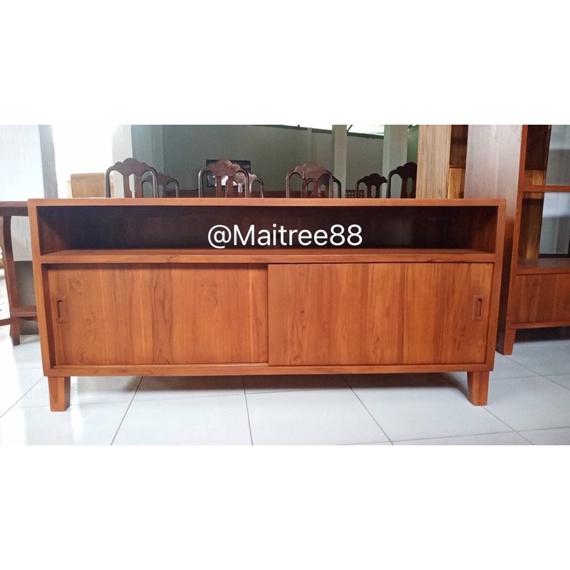 @Maitree88ชั้นวางทีวี ตู้วางทีวี ไม้สักแท้ 40*150*70 cm. จัดส่งฟรี