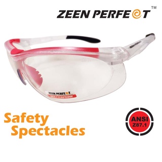 แว่นตา Safety ZEEN PERFECT กรอบแว่นมียางรองกันหน้าผากและยางรองจมูก กันเหงื่อ กันลม กัน UV400 ผ่านมาตราฐาน ANSI Z87.1