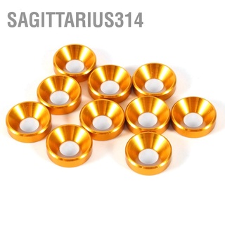 Sagittarius314 ปะเก็นอลูมิเนียมอัลลอยด์ หัวจม M5 สีทอง 10 ชิ้น