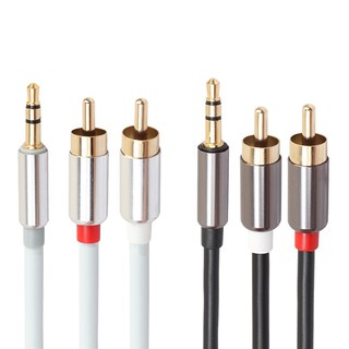 ★สายเคเบิ้ลโลหะ 3 . 5 มม . Male To 2rca Audio Stereo Y Splitter สําหรับแท็บเล็ตพีซี