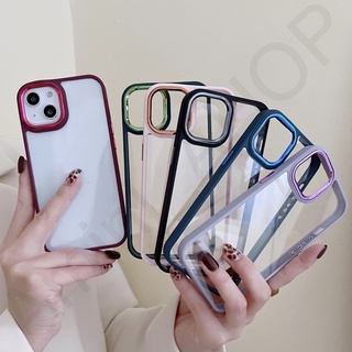 เคส ขอบสีหลังใส6สี OPPO A3S A5S A5 A7 A12 F9