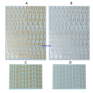 Btf สติ๊กเกอร์ตัวอักษรตัวเลขสีเงินสีทองมีกาวในตัวสําหรับติดตกแต่งผนังบ้าน