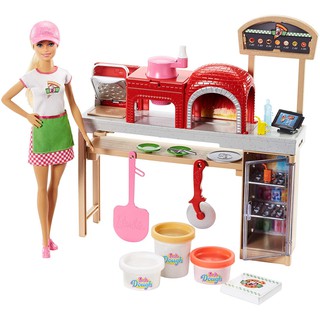 Barbie® Pizza Chef Doll and Playset ตุ๊กตา บาร์บี้ ชุดของเล่น เชฟ พิซซ่า FHR09