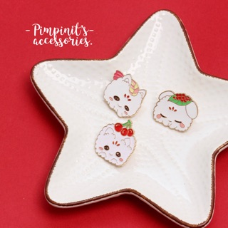 📬 พร้อมส่ง : 🍣 เข็มกลัดเซ็ทข้าวปั้นมากิซูชิ 3 ก้อน | 3 Pieces Of Makisushi Enamel Brooch Pin Set.