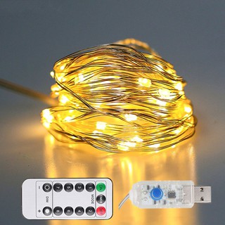 Remote Control LED USB Fairy Light,Waterproof Copper Wire String Light,8 Modes Christmas Lights