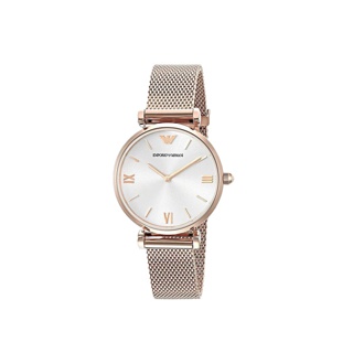 Emporio Armani นาฬิกาข้อมือผู้หญิง Retro Silver Dial Rose Gold รุ่น AR1956