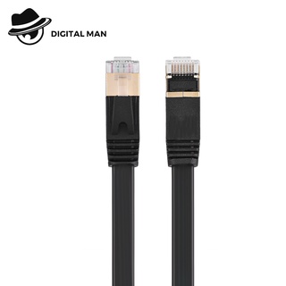 1/1.8/3/5/8/10/15M CAT7 RJ45 600MHz Patch Shielded Lan สายเคเบิลเครือข่าย Flat Ethernet Cord #Digital Man