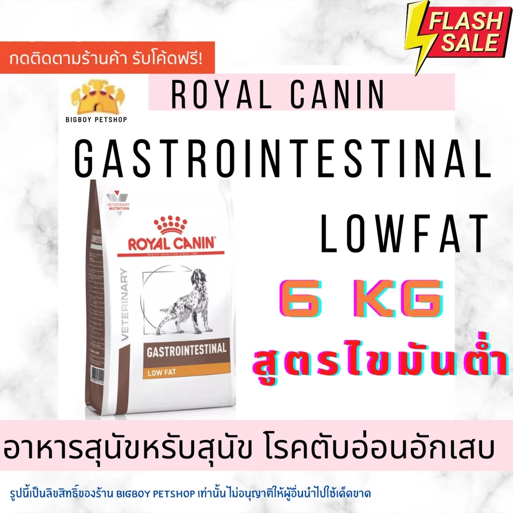 Mega Sale !! Royal Canin Gastro Intestinal low fat ขนาด6 kgอาหารสุนัขไขมันต่ำ ตับอ่อน อักเสบ