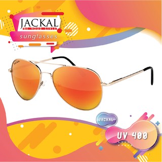 JACKAL SUNGLASSES แว่นตากันแดด รุ่น SHIPMASTER I JS035 (Premium Sliver Frame / Gold-Red Mirror Lens)