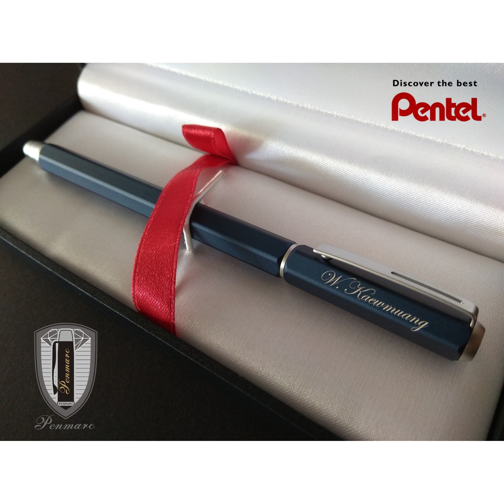 Pentel ปากกาหมึกเจล รุ่น Hexagon พร้อมสลักชื่อฟรี