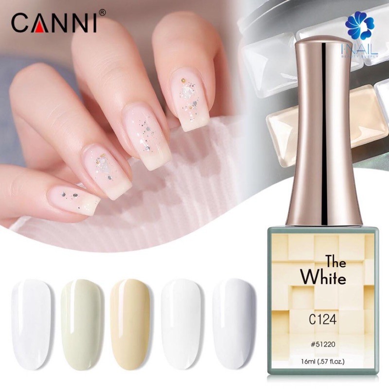 CNN011 สีแคนนิ The White Canni แบรนด์ รุ่นใหม่ เซตสีขาว ขนาด 16 ml
