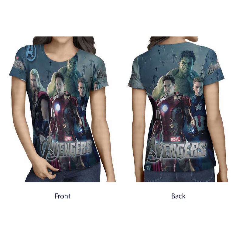 TiniShop - AVENGER เสื้อยืดผู้หญิงล่าสุด / AVENGER เสื้อยืดพิมพ์ลาย 3D สําหรับผู้หญิง / เสื้อยืด
