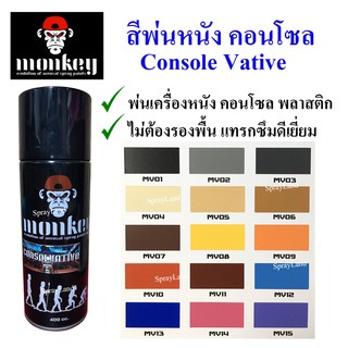 Monkey สีเสปรย์ พ่นหนัง พลาสติก คอนโซล  ไฟเบอร์ Console Leather Color (หลายสี) 400cc