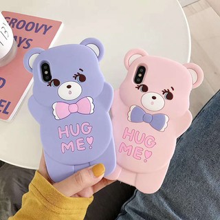 Case Samsung Galaxy J4 J6 Plus Prime A7 A9 J8 2018 J5 J7 2015 2016 A20 A30 G530 Cartoon Cute Bear Hug Me Bow Casing