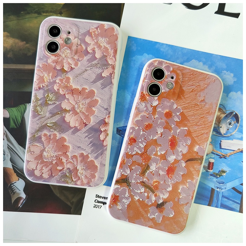 Vintage ภาพวาดสีน้ํามันดอกไม้ Soft CASE OPPO A94 A74 A54 4G 5G A37 A39 A57 A16 A15 A15S A53 A33 A52 