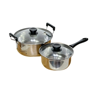 โปรโมชั่น : M KITCHEN 1420 ชุดหม้อด้ามและหม้อสองหู2ใบ ขนาด 14- 20 ซม. พร้อม ฝาแก้ว หม้อ หม้อด้าม หม้อสองหู B1