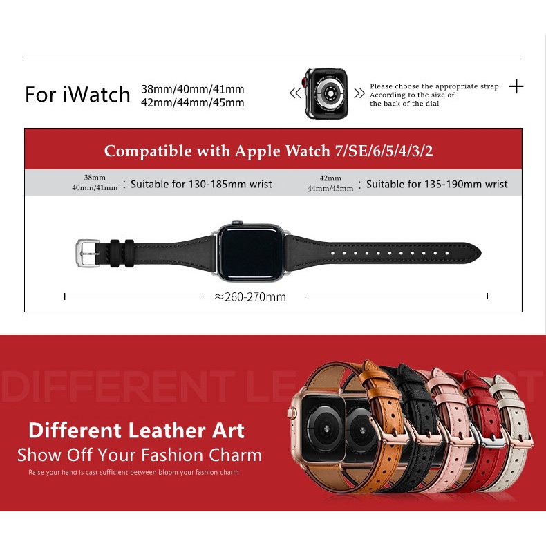 สายนาฬิกาข้อมือหนัง หรูหรา สําหรับ Smart Watch Series 7 8 ultra SE 6 5 4 3 2 Iwatch 41 มม. 45 มม. 49 มม. - รูปที่ 6