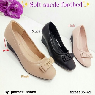 💥Soft suede footbed💥คัชชูส้นเตารีดหนังนิ่มพื้นนุ่มทรงสวย