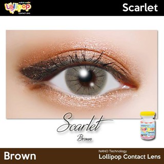 คอนแทคเลนส์ Lollipop Contact Lens : Scarlet  Gray/Brown