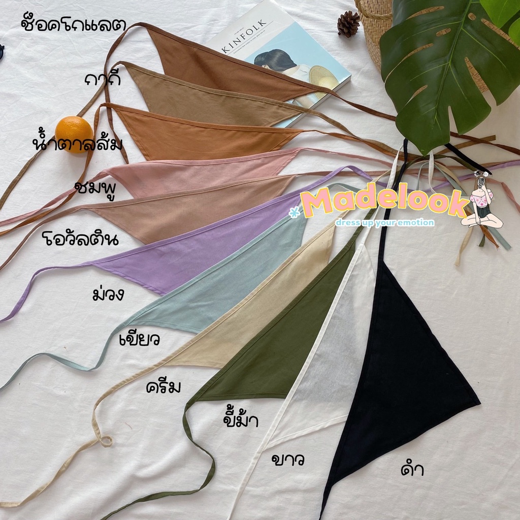 HAIR SCARF ผ้าโพกผม แมทช์ได้กับหลายชุด เนื้อผ้าฝ้าย ผ้าคอตตอนลินิน ลูกไม้ - รูปที่ 2