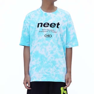 เสื้อยืดโอเวอร์ไซส์ บ๊อกซี่ มัดย้อม Neet (ฟ้า)