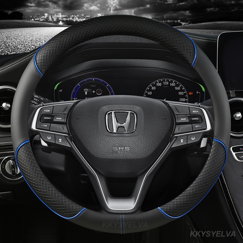 ปลอกหนังหุ้มพวงมาลัยรถยนต์ เส้นผ่าศูนย์กลาง 38 ซม. สําหรับ Honda City Civic FC FD Jazz BRV CRV HRV
