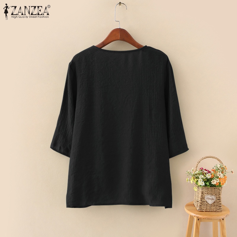 zanzea เสื้อคลุมคาร์ดิแกนสําหรับสตรีแขนยาวครึ่งแขนทรงหลวม — صورة 7